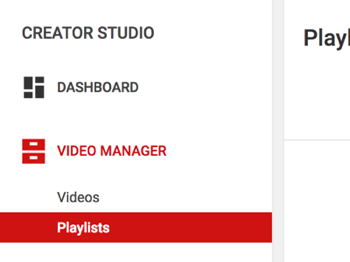 Open your playlist in Creator Studio and click Edit.