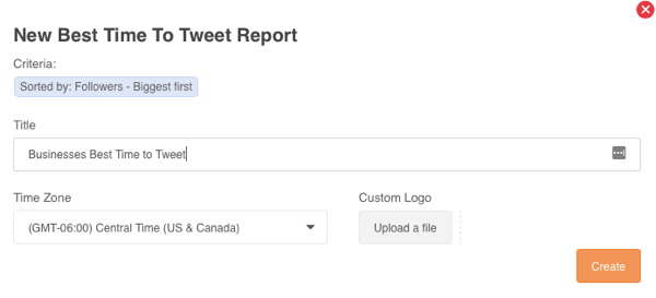 Generate a Best Time to Tweet report in Audiense.
