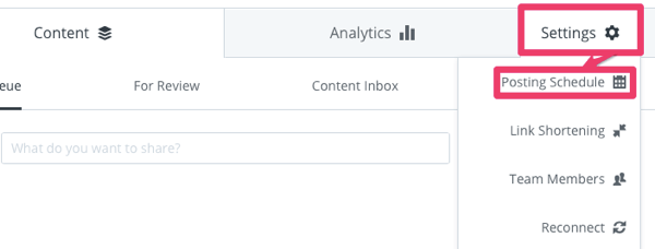 Open your Buffer posting schedule.