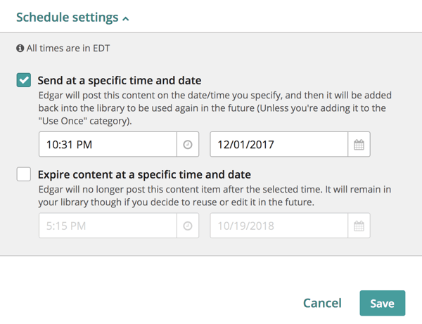 Schedule your tweet for a specific time and date.