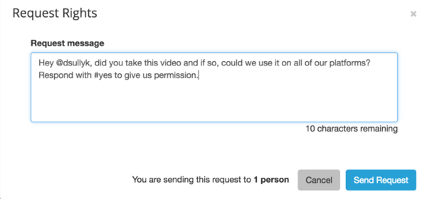 A digital rights management tool makes it easy to ask users for permission to use their content.