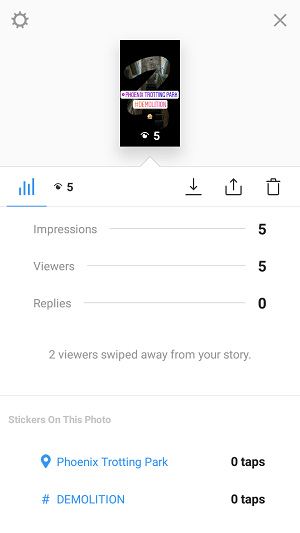 You can also save your story to your camera roll from within the analytics dashboard.