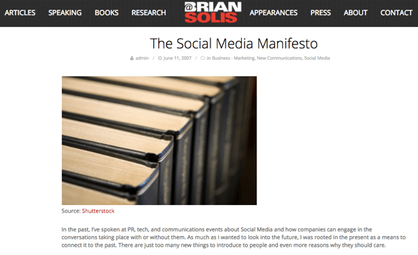 When Brian saw the potential of social media, he wrote The Social Media Manifesto.