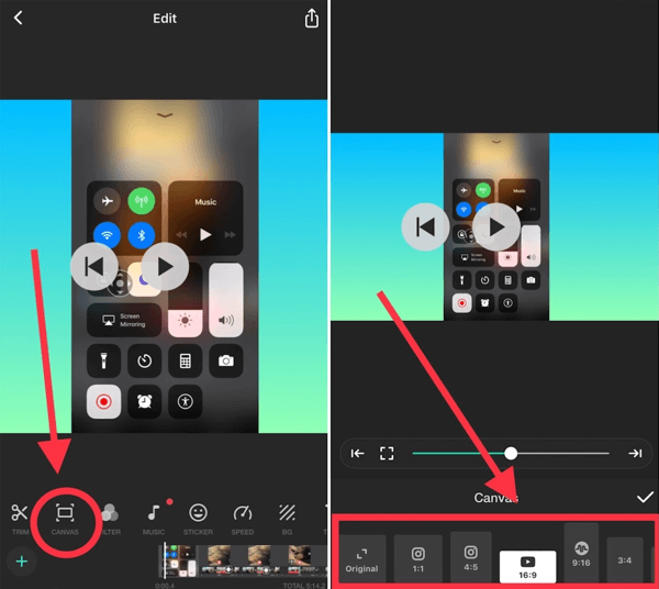 Choose different aspect ratios to repurpose your video for multiple social media platforms.