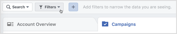 facebook ads manager filters