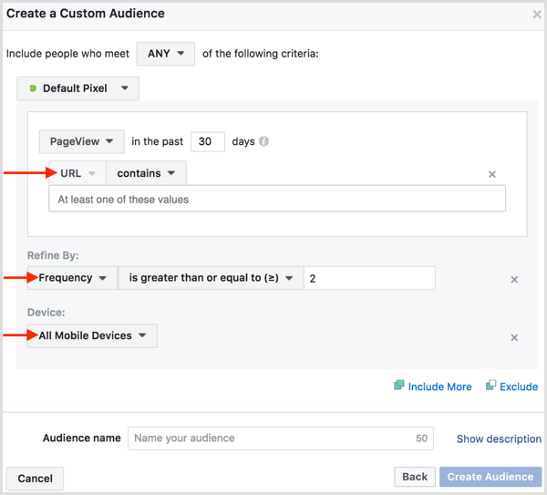 Facebook ads manager create website custom audience