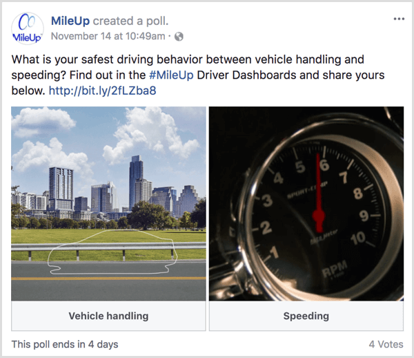 Beispiel für einen Facebook-GIF-Umfrage-Drive-Website-Verkehr