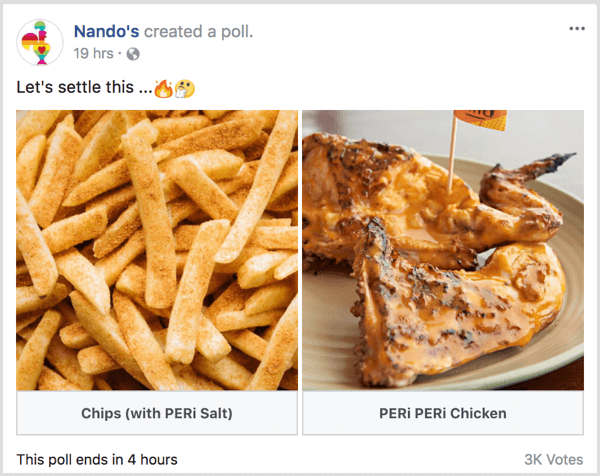 Facebook gif poll get customer feedback example