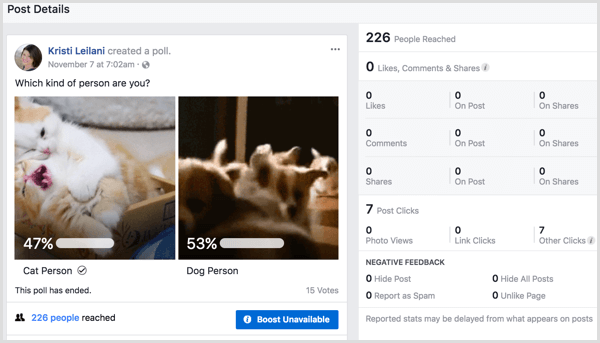 Facebook gif poll results insights