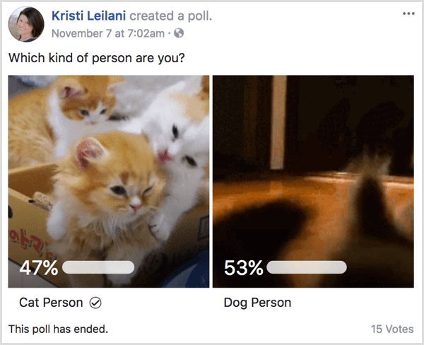 Facebook gif poll results