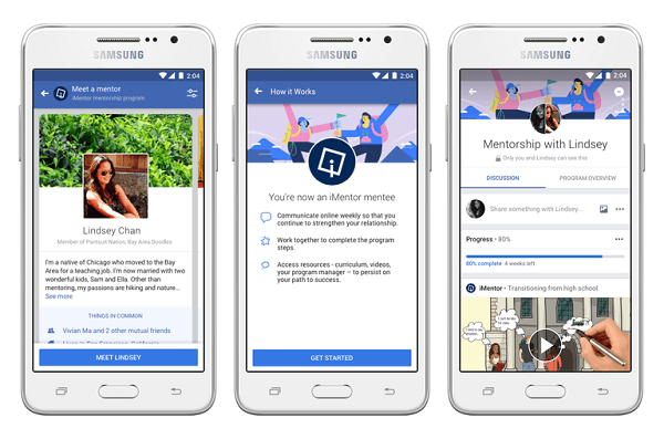 Facebook Mentorship and Support program bring mentees and mentors together.