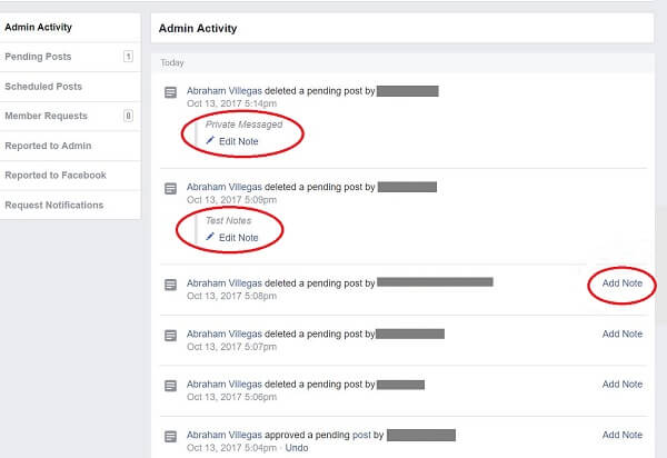 Facebook appears to be testing a new notes feature for Facebook Group admins.
