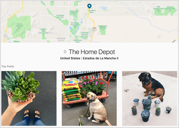 instagram business location page