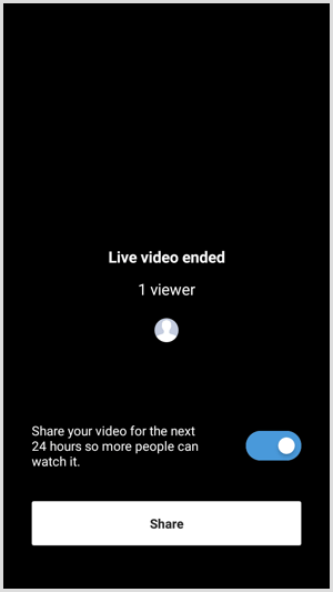 Instagram Live with Friends end and share video