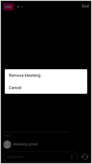 Instagram Live with Friends remove guest