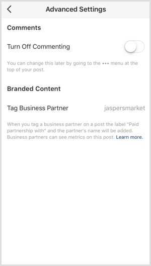 Instagram paid partnership tag
