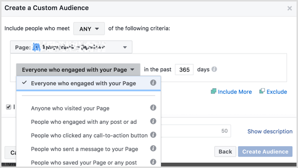 facebook create custom audience