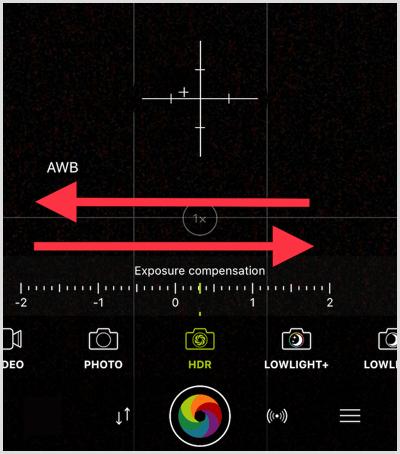 Einstellung des HDR-Werkzeugs der Kamera