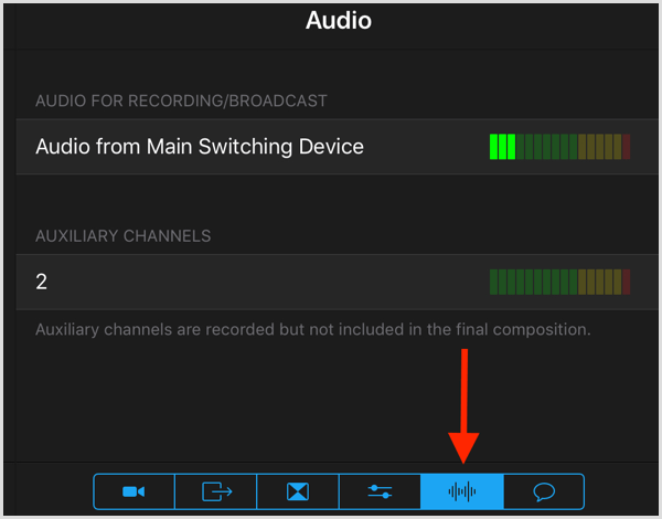 switcher studio audio for recording broadcast