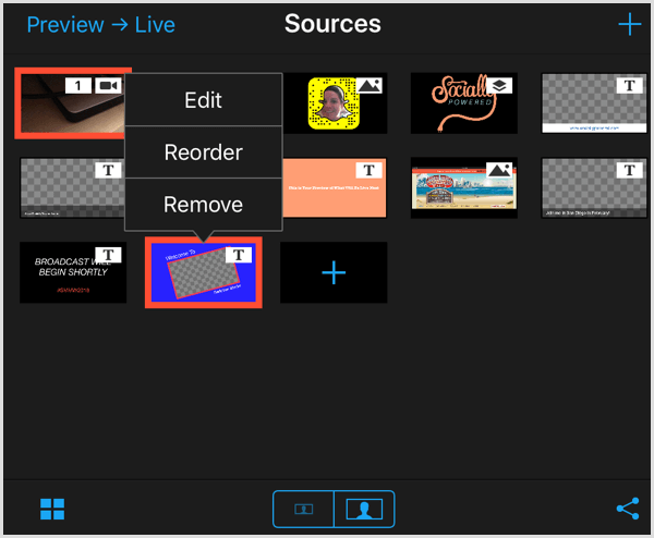 switcher studio edit reorder remove assets