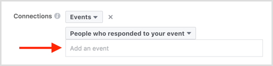 Facebook ad targeting add an event