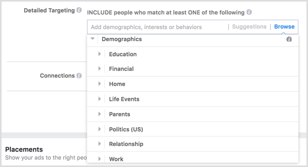 Facebook廣告定位受眾特徵