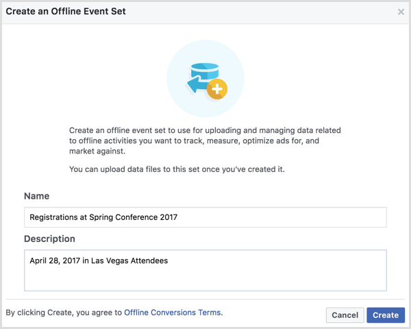 Facebook Business Manager erstellt Offline-Ereignisse