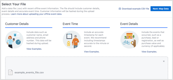 Facebook Business Manager lädt Offline-Ereignisse hoch
