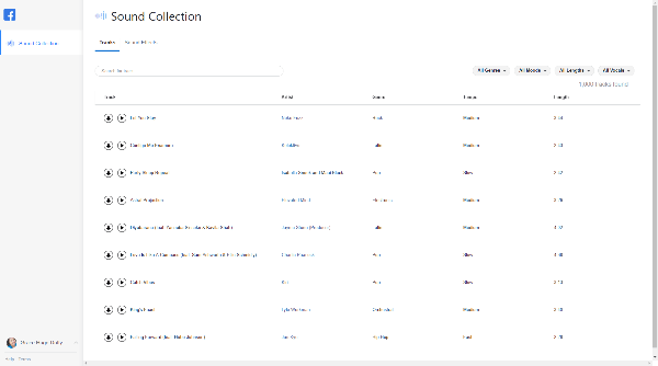  Facebook Sound Collection to help creators find high-quality sound effects and music to use in their videos. 