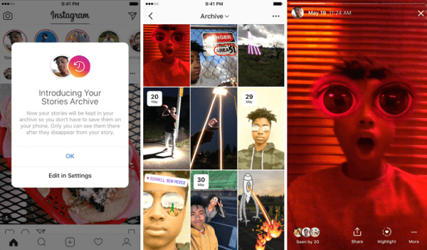 Instagram's new Stories Archive automatically saves expired Stories to a private part of a profile.