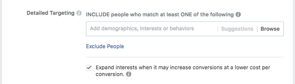 Use Facebook's inclusions and exclusions to fine-tune your audiences.