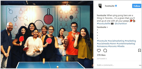 Instagram post company culture example