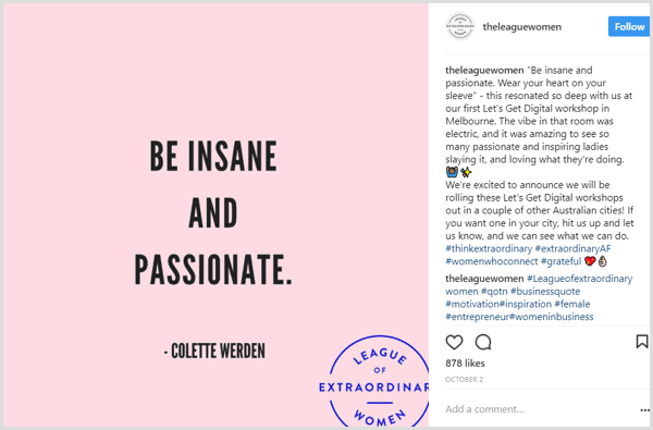 Instagram post quote example