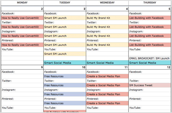 Media Blocking Chart Template