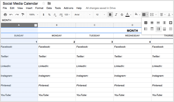 Media Blocking Chart Template