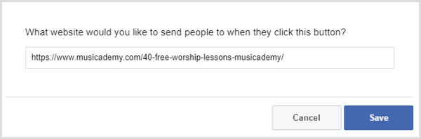 Facebook add CTA button to page