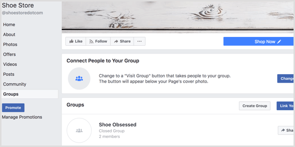 Facebook add Groups tab