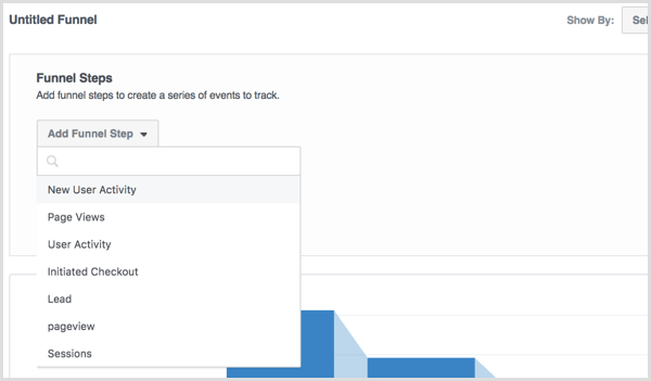 Facebook Analytics create funnel