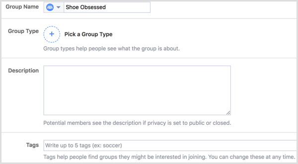 Einstellungen für die Facebook-Gruppenbearbeitung