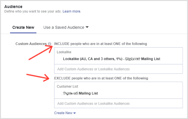 Facebook lead ad targeting