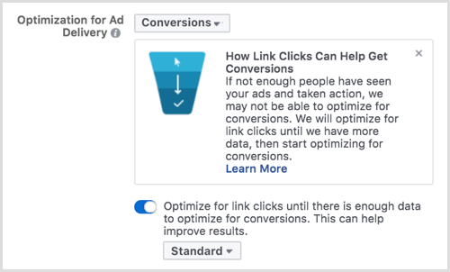 Facebook optimization for ad delivery