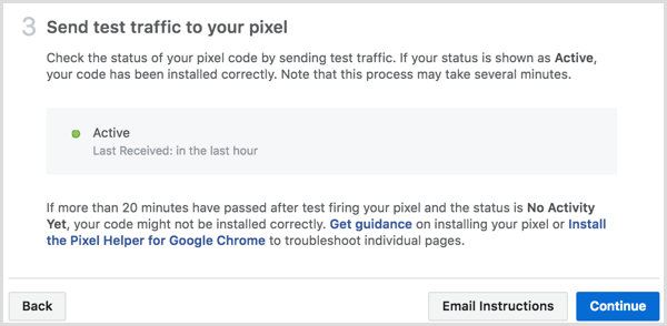 Facebook pixel installation