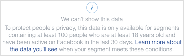 Facebook pixel we can’t show this data message