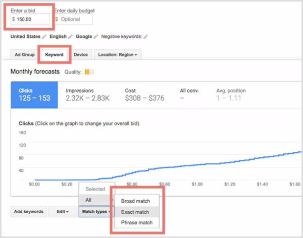 Google Keyword Planner review plan