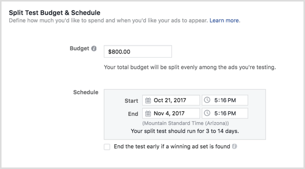 Instagram ads budget schedule