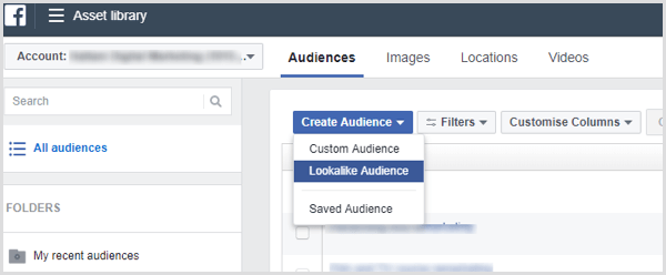 facebook create lookalike audience