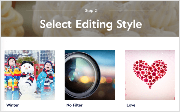 Magisto video select editing style