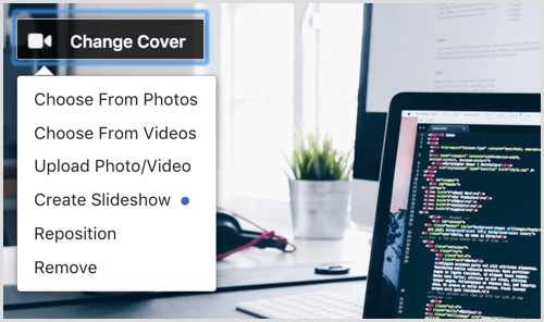 Facebook cover slideshow