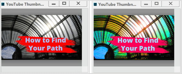 YouTube thumbnail saturation adjustment