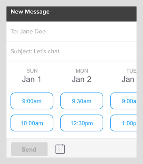 Schedule meetings though Gmail with the Calendly Chrome extension.